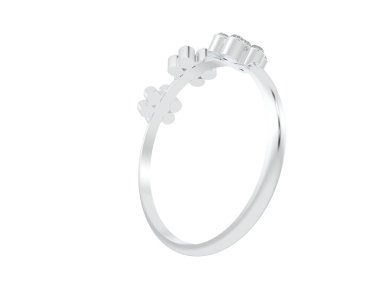 Arka planda izole edilmiş değerli taşları olan güzel bir yüzük.. 