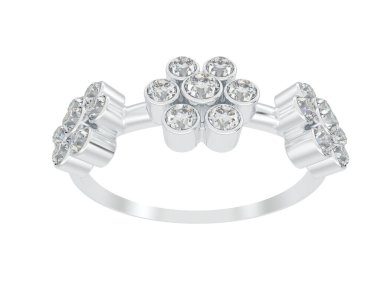 Arka planda izole edilmiş değerli taşları olan güzel bir yüzük.. 