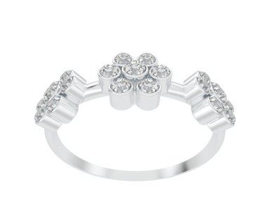 Arka planda izole edilmiş değerli taşları olan güzel bir yüzük.. 