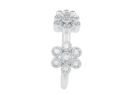 Arka planda izole edilmiş değerli taşları olan güzel bir yüzük.. 