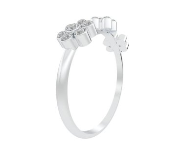 Arka planda izole edilmiş değerli taşları olan güzel bir yüzük.. 