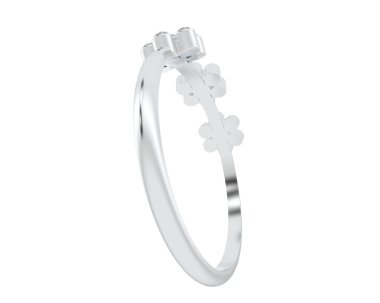 Arka planda izole edilmiş değerli taşları olan güzel bir yüzük.. 