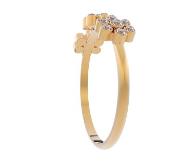 Arka planda izole edilmiş değerli taşları olan güzel bir yüzük.. 