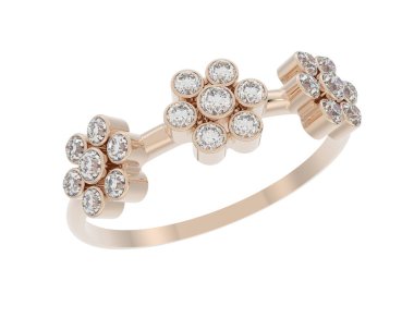 Arka planda izole edilmiş değerli taşları olan güzel bir yüzük.. 