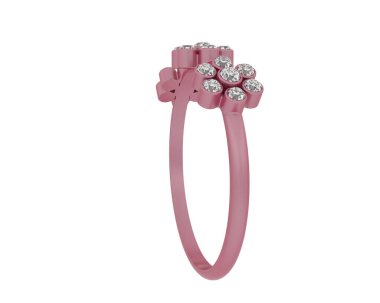 Arka planda izole edilmiş değerli taşları olan güzel bir yüzük.. 