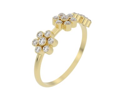 Arka planda izole edilmiş değerli taşları olan güzel bir yüzük.. 