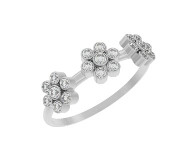 Arka planda izole edilmiş değerli taşları olan güzel bir yüzük.. 