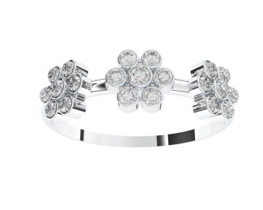 Arka planda izole edilmiş değerli taşları olan güzel bir yüzük.. 