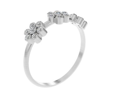 Arka planda izole edilmiş değerli taşları olan güzel bir yüzük.. 