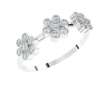 Arka planda izole edilmiş değerli taşları olan güzel bir yüzük.. 