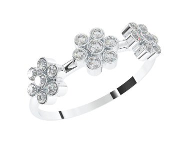 Arka planda izole edilmiş değerli taşları olan güzel bir yüzük.. 