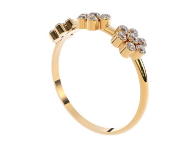 Arka planda izole edilmiş değerli taşları olan güzel bir yüzük.. 