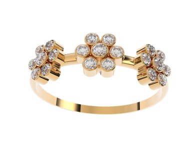 Arka planda izole edilmiş değerli taşları olan güzel bir yüzük.. 