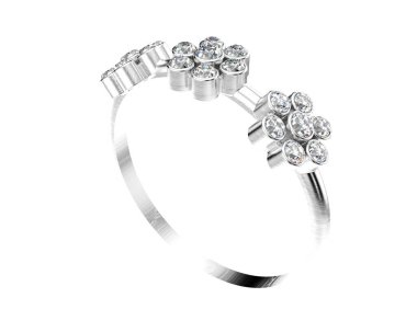 Arka planda izole edilmiş değerli taşları olan güzel bir yüzük.. 