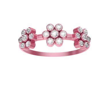 Arka planda izole edilmiş değerli taşları olan güzel bir yüzük.. 