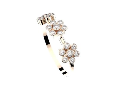 Arka planda izole edilmiş değerli taşları olan güzel bir yüzük.. 