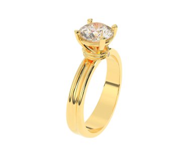 Güzel nişan yüzüğü arka planda izole edildi. 