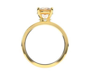 Güzel nişan yüzüğü arka planda izole edildi. 