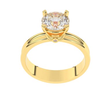 Güzel nişan yüzüğü arka planda izole edildi. 