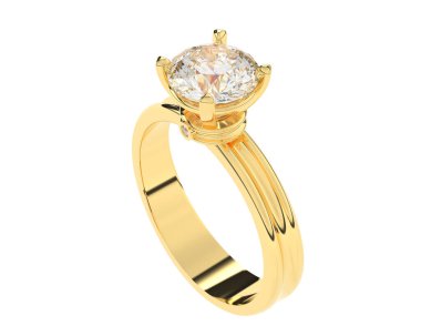 Güzel nişan yüzüğü arka planda izole edildi. 