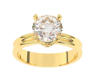 Güzel nişan yüzüğü arka planda izole edildi. 