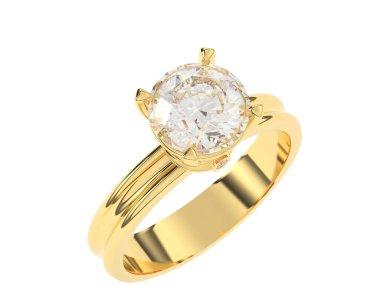 Güzel nişan yüzüğü arka planda izole edildi. 