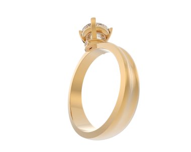 Güzel nişan yüzüğü arka planda izole edildi. 