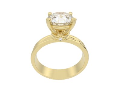 Güzel nişan yüzüğü arka planda izole edildi. 