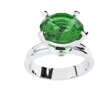 Güzel nişan yüzüğü arka planda izole edildi. 