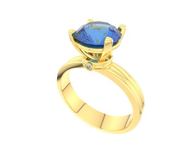 Güzel nişan yüzüğü arka planda izole edildi. 