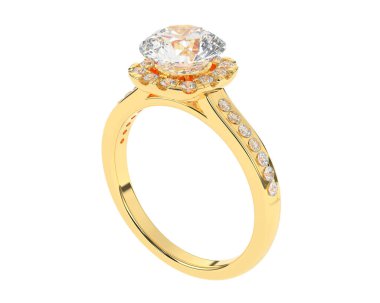 Güzel nişan yüzüğü arka planda izole edildi. 