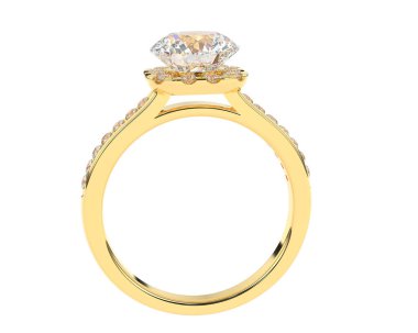 Güzel nişan yüzüğü arka planda izole edildi. 