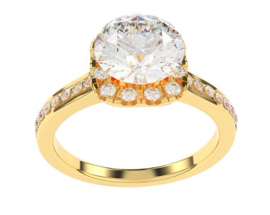 Güzel nişan yüzüğü arka planda izole edildi. 