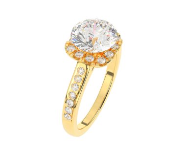 Güzel nişan yüzüğü arka planda izole edildi. 