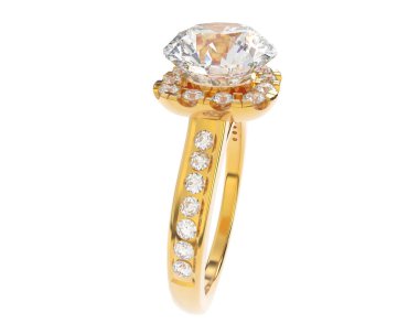 Güzel nişan yüzüğü arka planda izole edildi. 