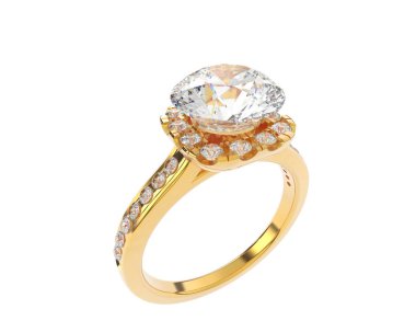 Güzel nişan yüzüğü arka planda izole edildi. 