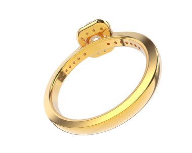 Güzel nişan yüzüğü arka planda izole edildi. 