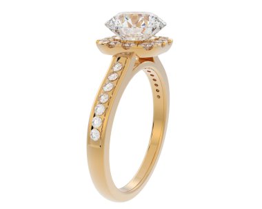 Güzel nişan yüzüğü arka planda izole edildi. 