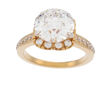 Güzel nişan yüzüğü arka planda izole edildi. 