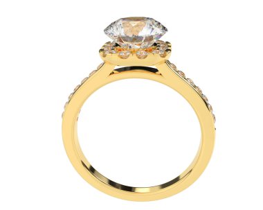 Güzel nişan yüzüğü arka planda izole edildi. 