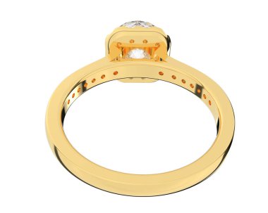 Güzel nişan yüzüğü arka planda izole edildi. 