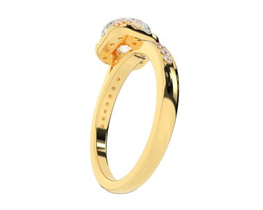 Güzel nişan yüzüğü arka planda izole edildi. 