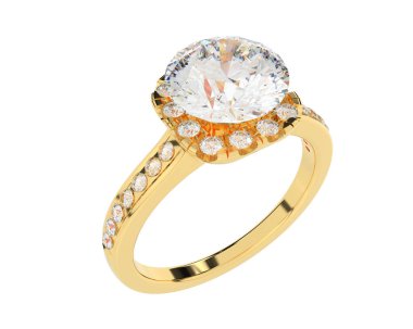 Güzel nişan yüzüğü arka planda izole edildi. 