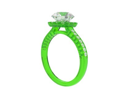 Güzel nişan yüzüğü arka planda izole edildi. 