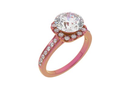 Güzel nişan yüzüğü arka planda izole edildi. 