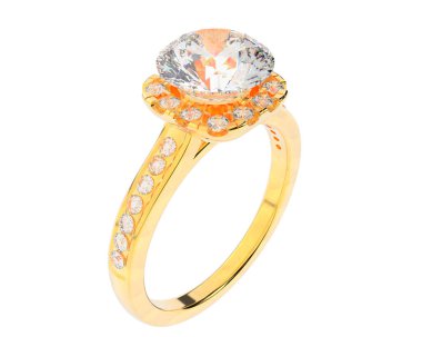 Güzel nişan yüzüğü arka planda izole edildi. 