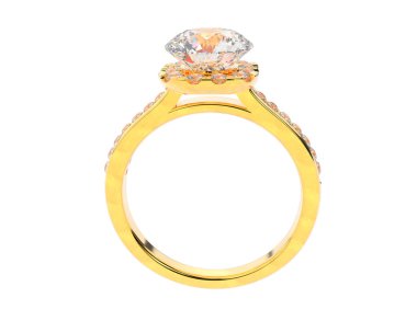 Güzel nişan yüzüğü arka planda izole edildi. 