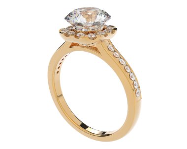 Güzel nişan yüzüğü arka planda izole edildi. 