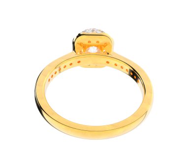 Güzel nişan yüzüğü arka planda izole edildi. 