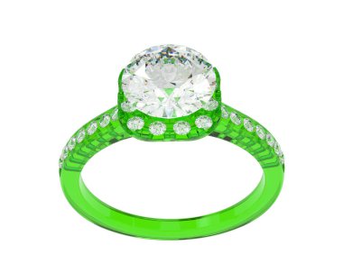 Güzel nişan yüzüğü arka planda izole edildi. 